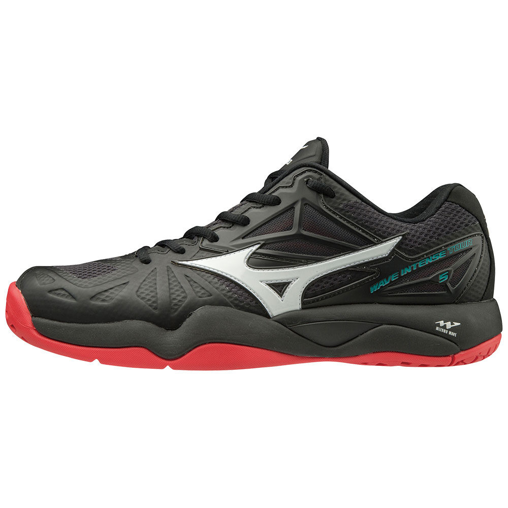 Mizuno WAVE INTENSE TOUR 5 AC - Erkek Tenis Ayakkabısı - Siyah/Beyaz/Pembe Türkiye (AJNPSK-403)